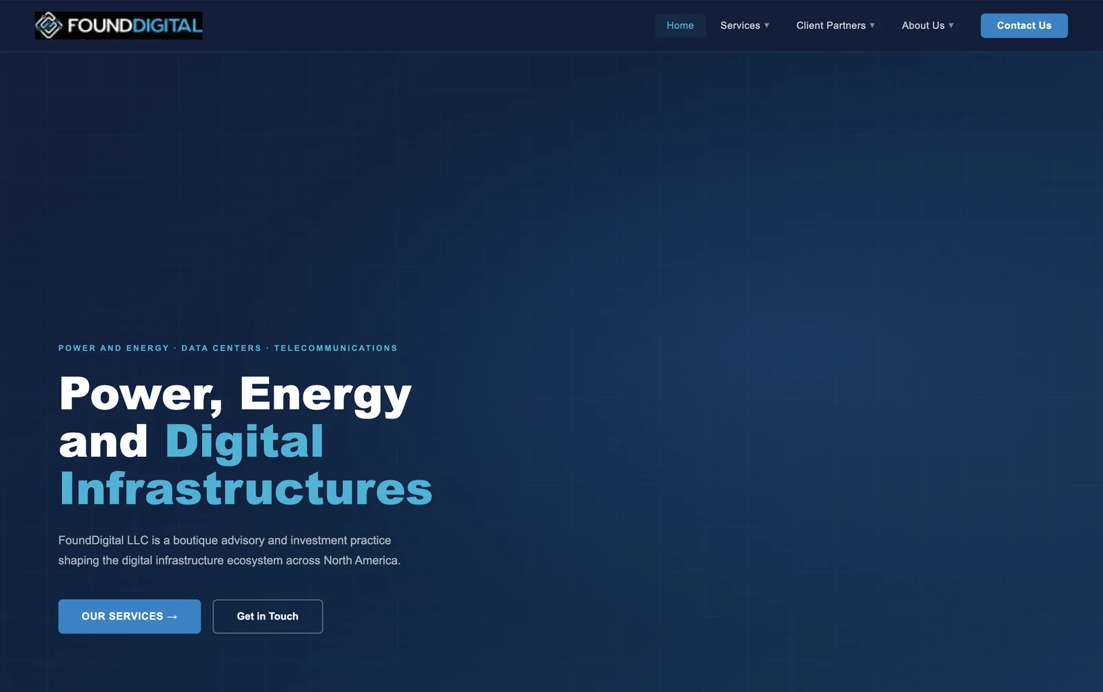 FoundDigital homepage built with AI